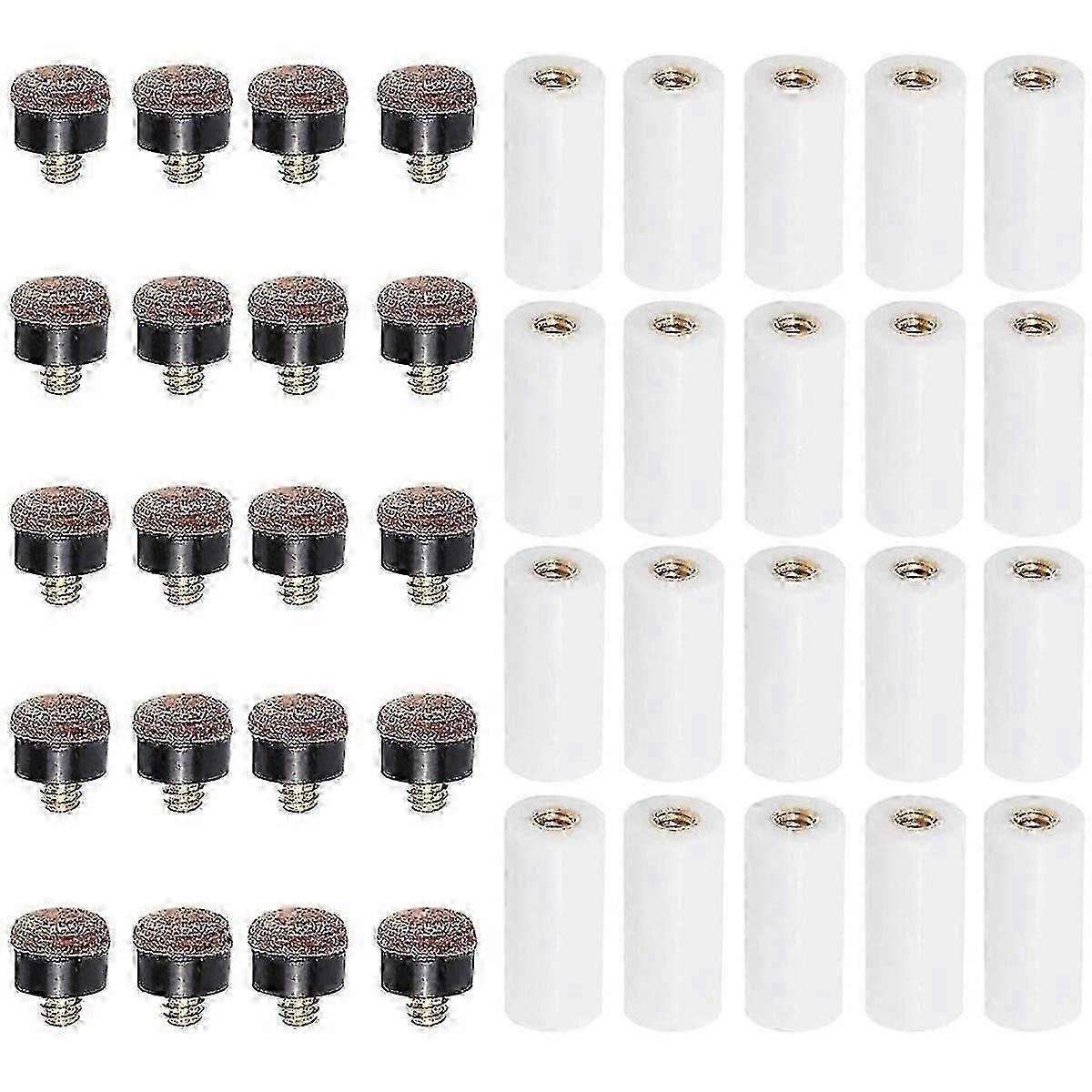 20 Sets 12mm Billard Pool Queue Spitzen mit Aderendhülsen Schraub-Set Ersatz Kit für Queue Stick N