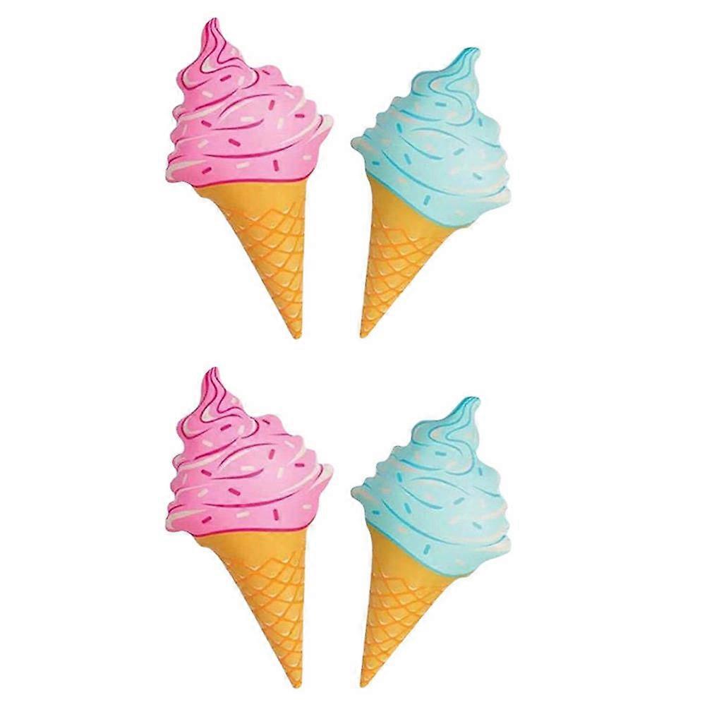 PVC Inflatable Ice Cream Beach Floating Row Toy Props For Kids 4Pcs Assorted Color Perfect For Summer Fun