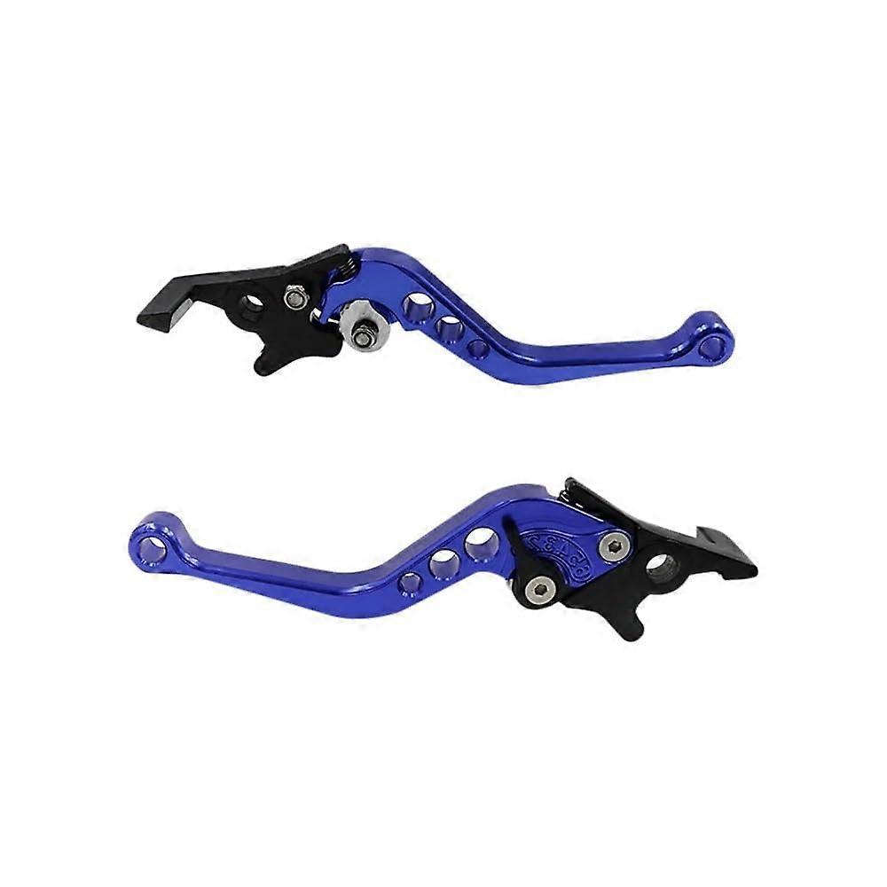 Motorcycle Brake Clutch Lever 2 Pieces Universal Adjustable Blue