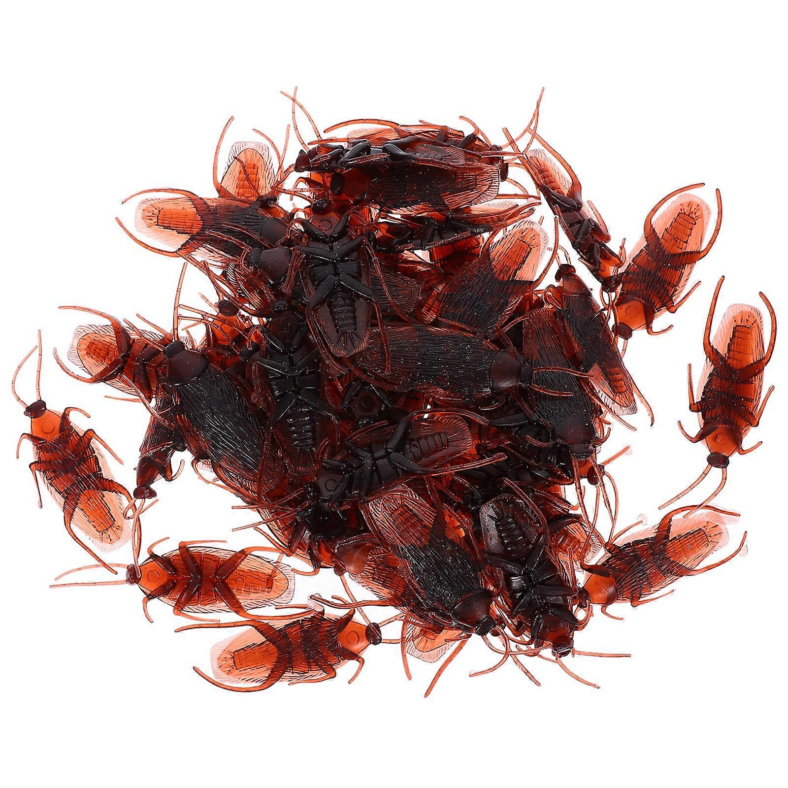 60pcs Highly Simulated Plastic Roaches for Kids Playing Brown ColorFunny and Durable 60 Pieces