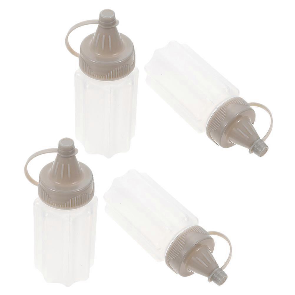 Portable Sauce Squeeze Bottle for Kitchen Use White PP Material 4 Pieces 30ml Each