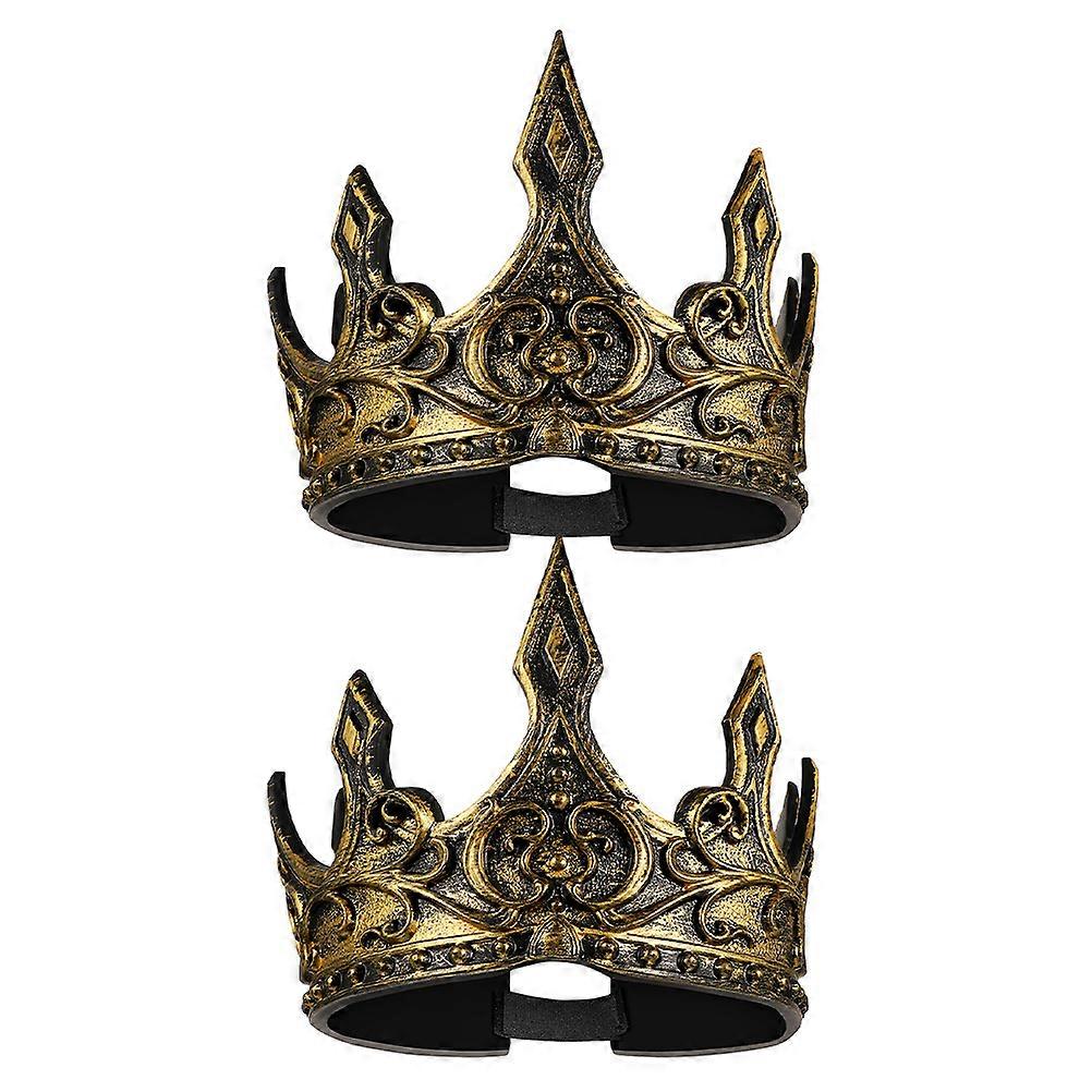 King Costume For Men 3D Design PU Foam Headwear For Themed Events Medieval Crown Comfortable And Stylish 2Pcs