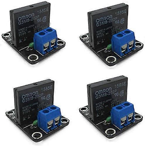 5V 1 Channel Solid State Relay Module 4pcs DC Control AC 240V 2A with Fuse for Automation Projects