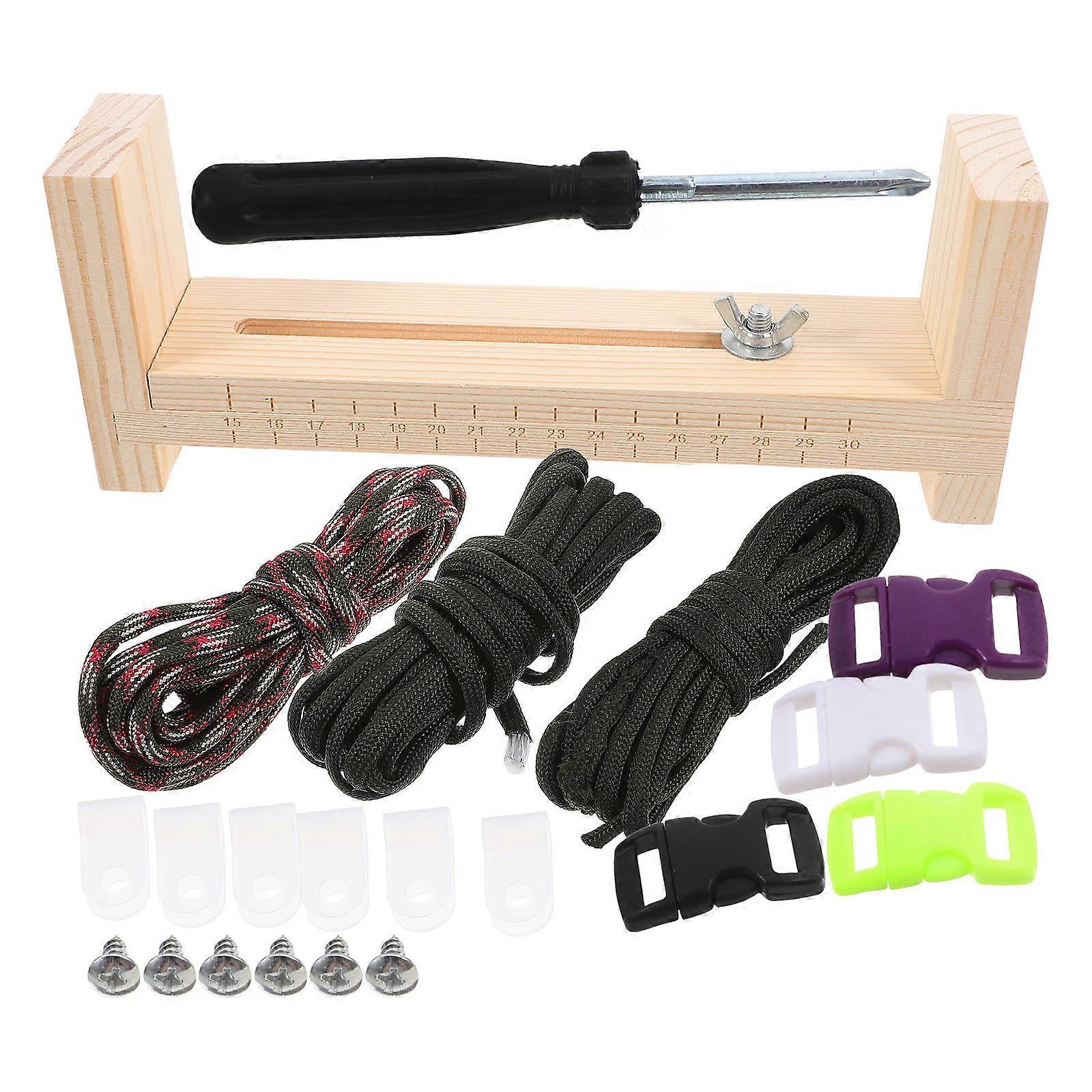 Lanyards Bracelet Maker Tool Kit for Weaving DIY Craft in Wood 1Set