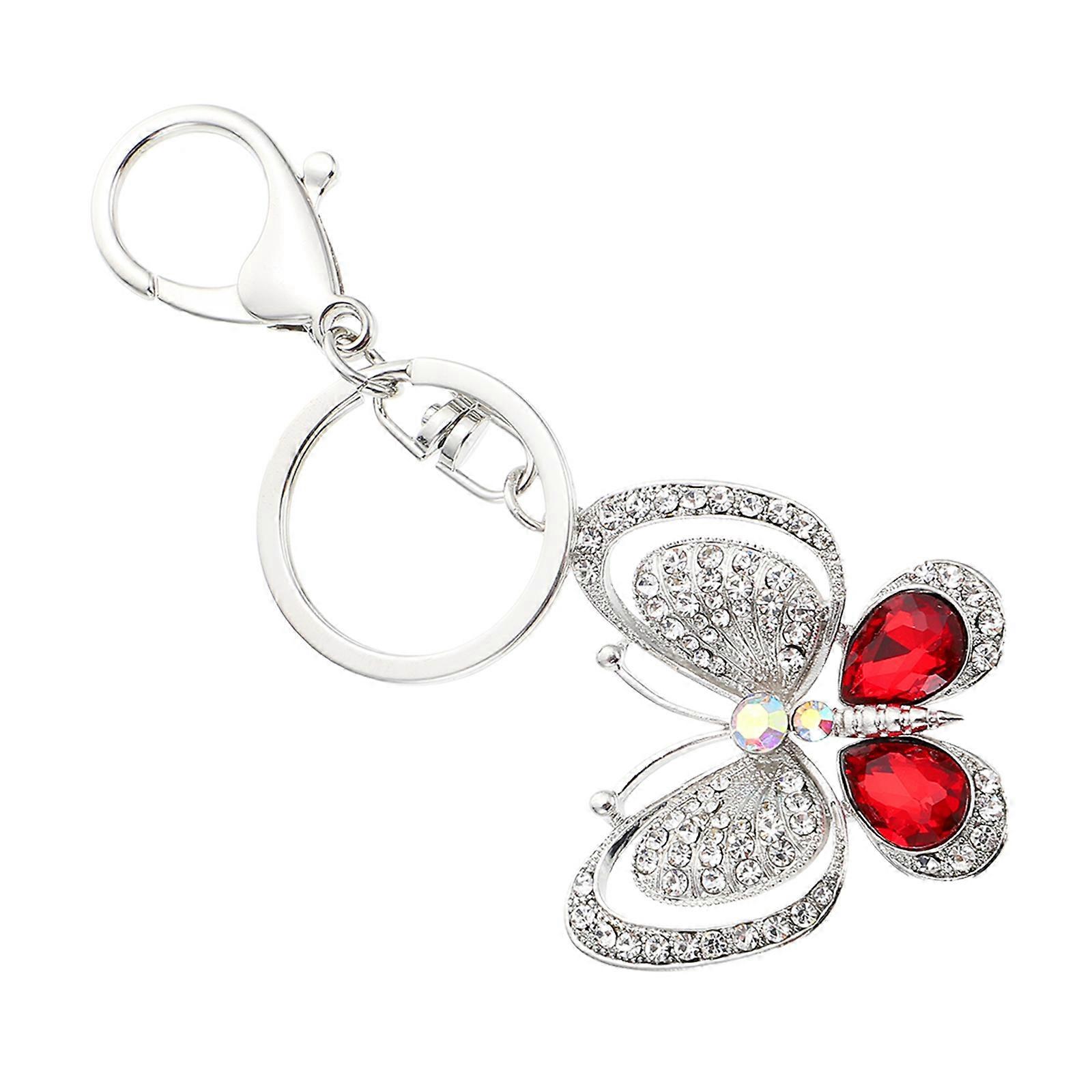 Here's a polished and engaging product description for your **Rhinestone Butterfly Keychain Pendant**:
**Elegant Rhinestone Butterfly Keychain