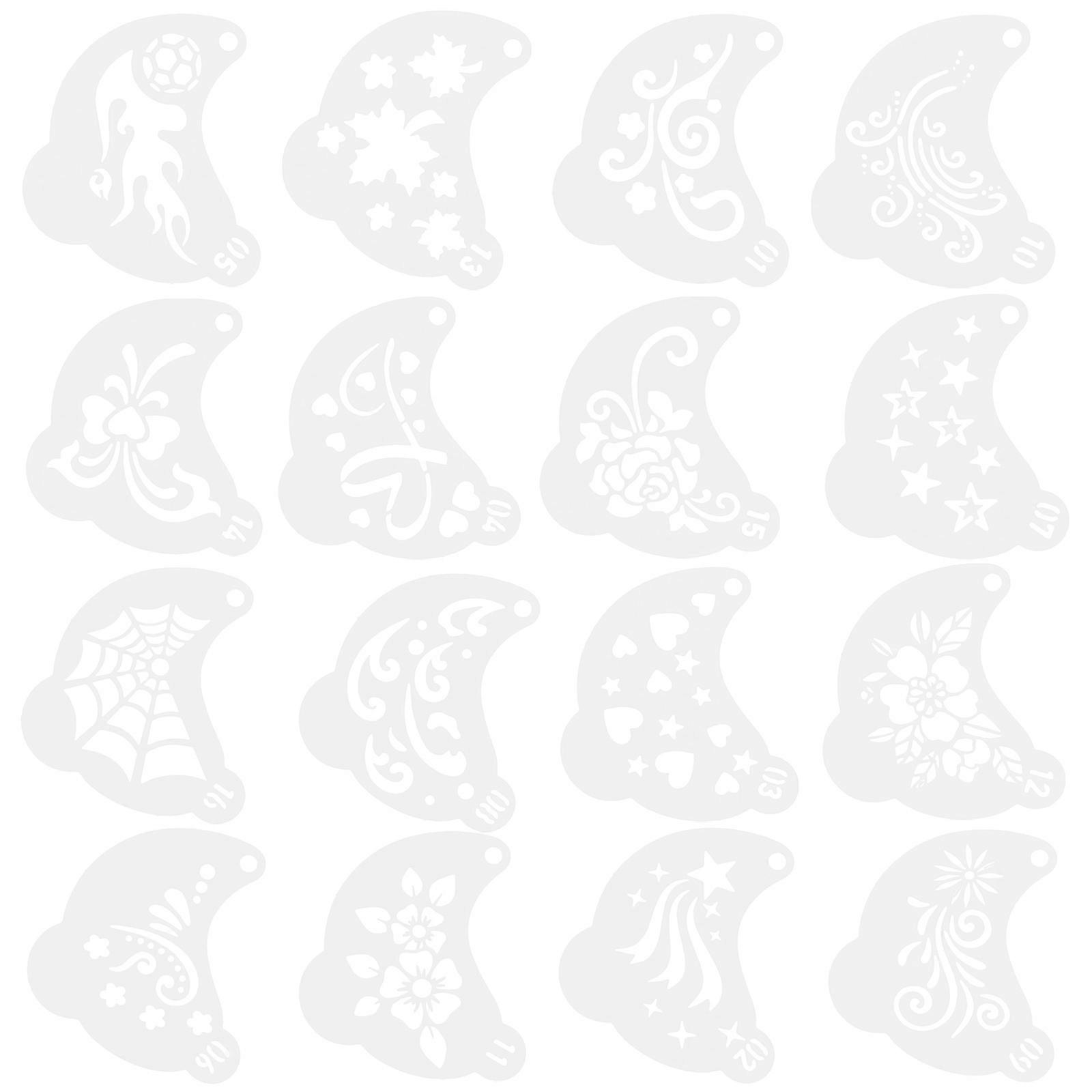 16pcs Face Stencils for Painting – Creative Hollow Out Templates for Unique DIY Art, Home Decor & Crafts – Durable & User Friendly Painting Tools