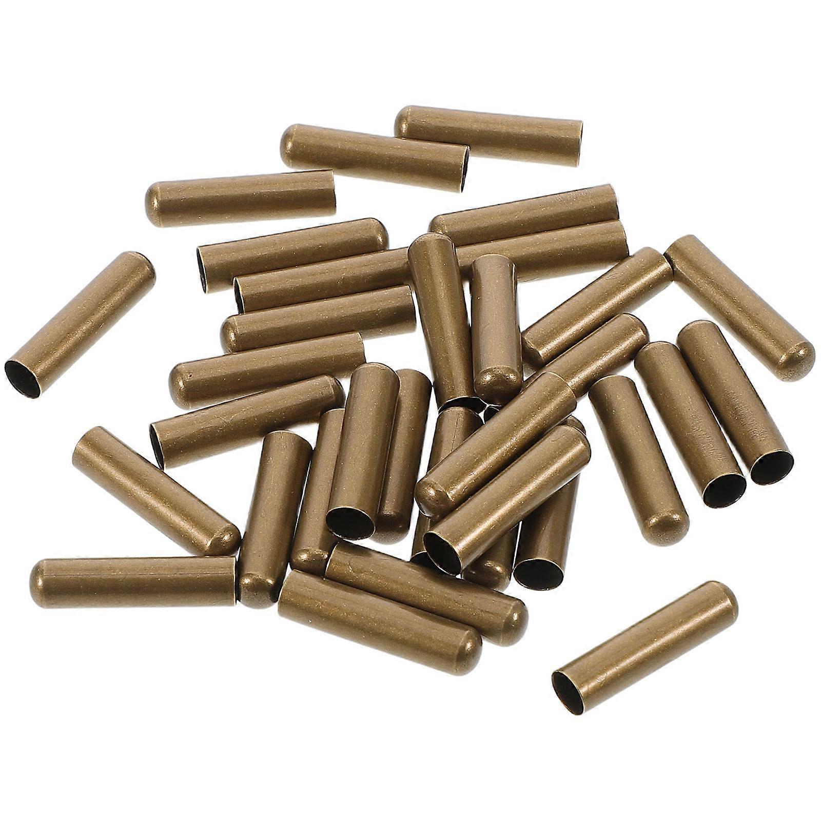 DIY Shoelaces Repair Replacement Ends 50Pcs Metal Tips Designed For Everyday Use And DIY Projects Dark Brown