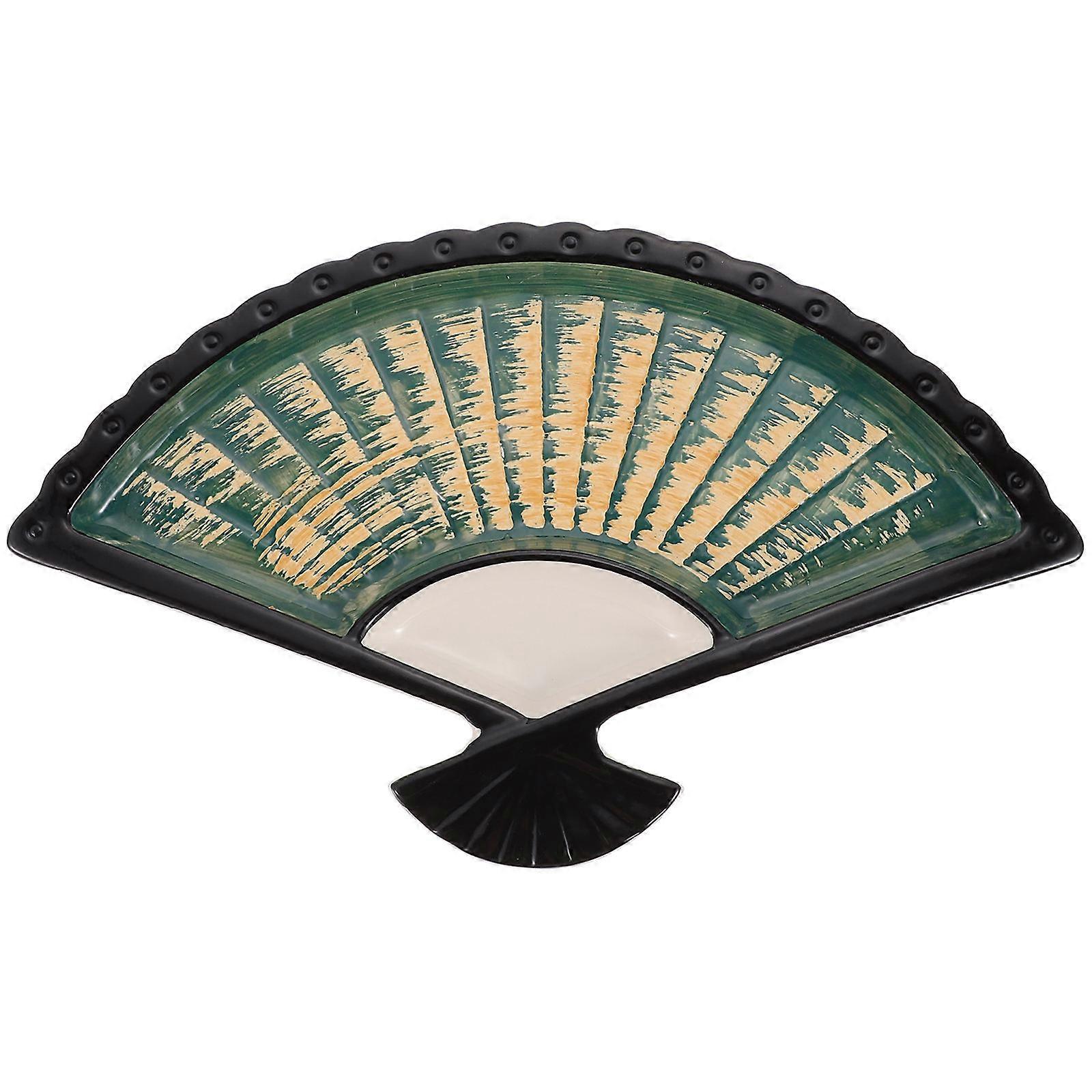 Ceramics Sushi Plate Dumpling Dish Kitchen Multi-Function Sector Shaped 1Pack