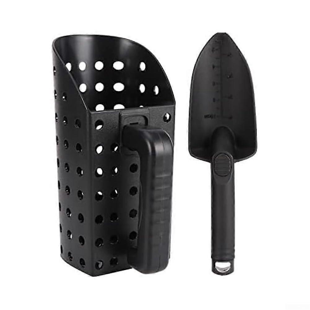Efficient ABS Sand Sculpting Shovel with Metal Filter Sieve, for Beaches and Gardens, 2 Tools.