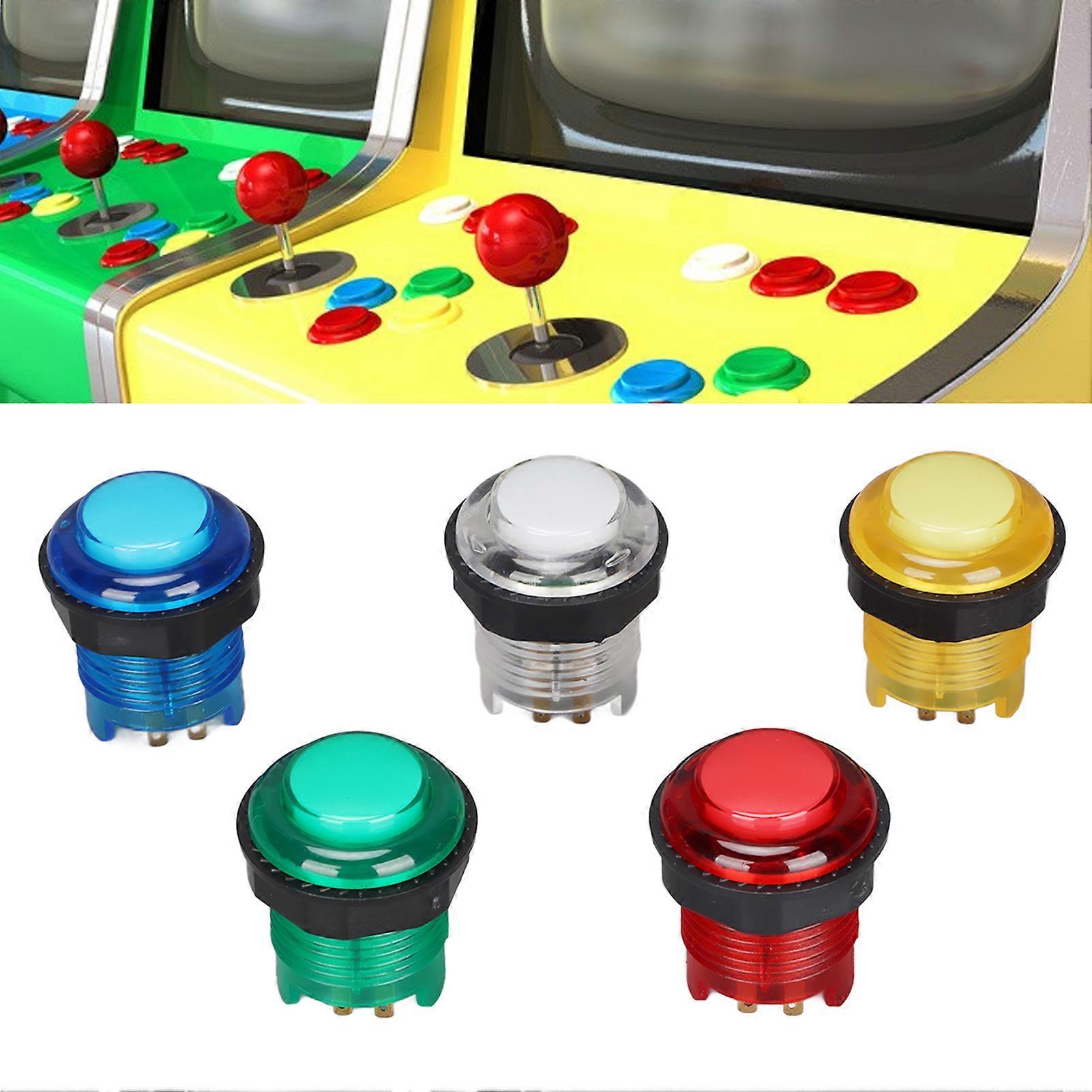5pcs Arcade Push Buttons Professional LED Illuminated Push Buttons for Game Machine 12V 
