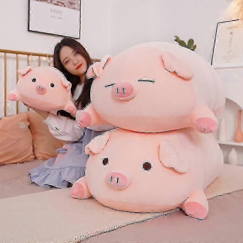 40/50cm Animal Squish Pig Stuffed Plush Piggy Doll Lying Cushion Toy Soft Plushie Pillow Kids Baby Comforting Gift