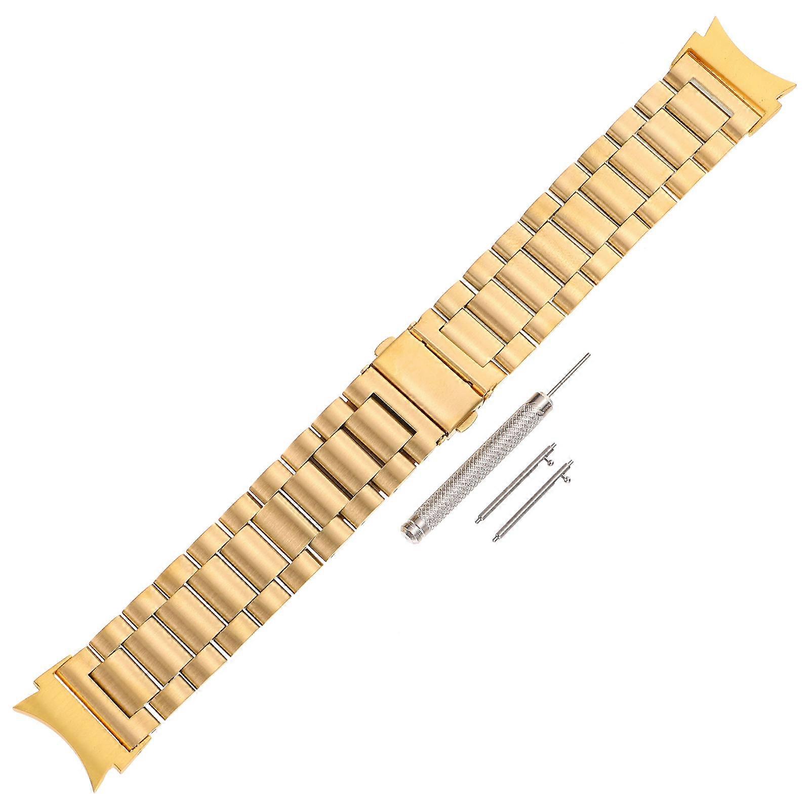 Golden Stainless Steel Watch Band for Men with Quick Release Compatible with watch4/watch4 classic