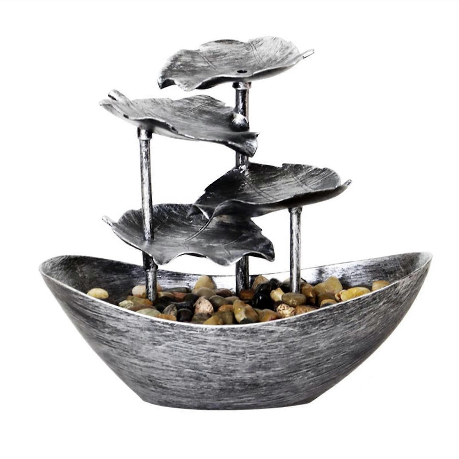 Tabletop Fountain Lotus Leaf Design Desktop Waterfall Fountain For Office Desk Decor Color A