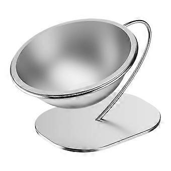 Raised Tilted Cat Bowl - 15 Degree Stainless Steel Dish, Large Anti-Tip Elevated Pet Bowl for Cats and Dogs