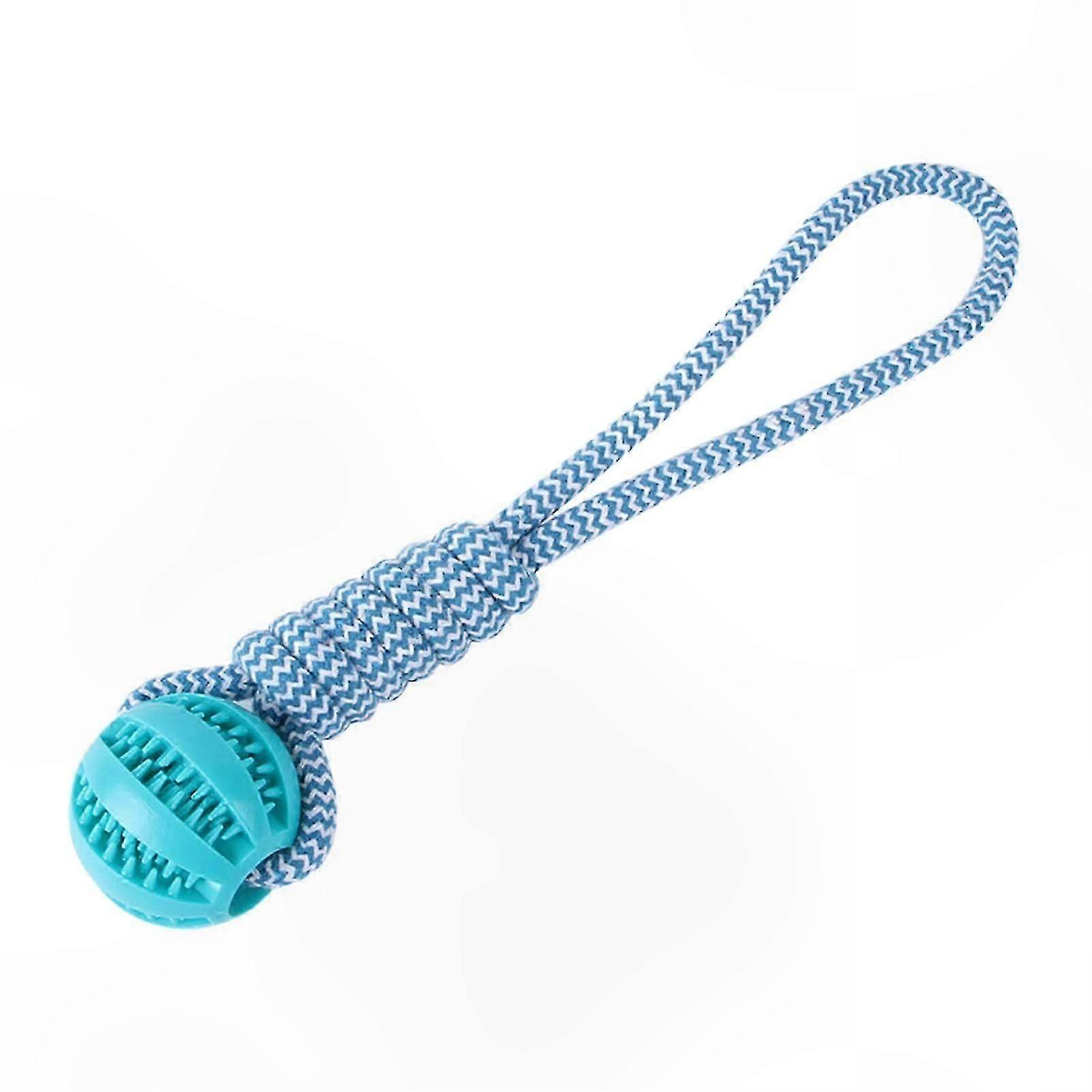 لعبة الكرة المطاطية مع حبل لتنظيف الأسنان - لعبة مضغ متينة مقاومة للعض للحيوانات الأليفة