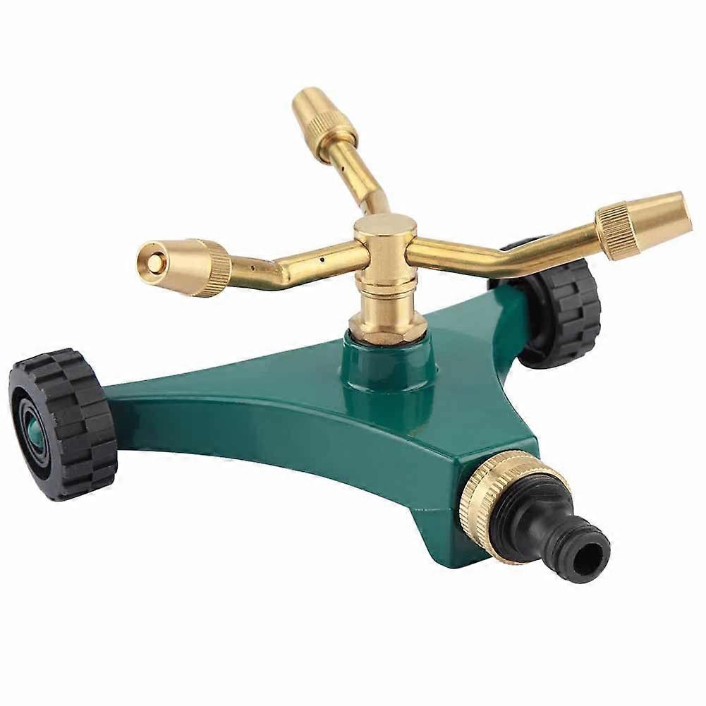 Three-arm lawn sprinkler, rotating garden cooling irrigation tool