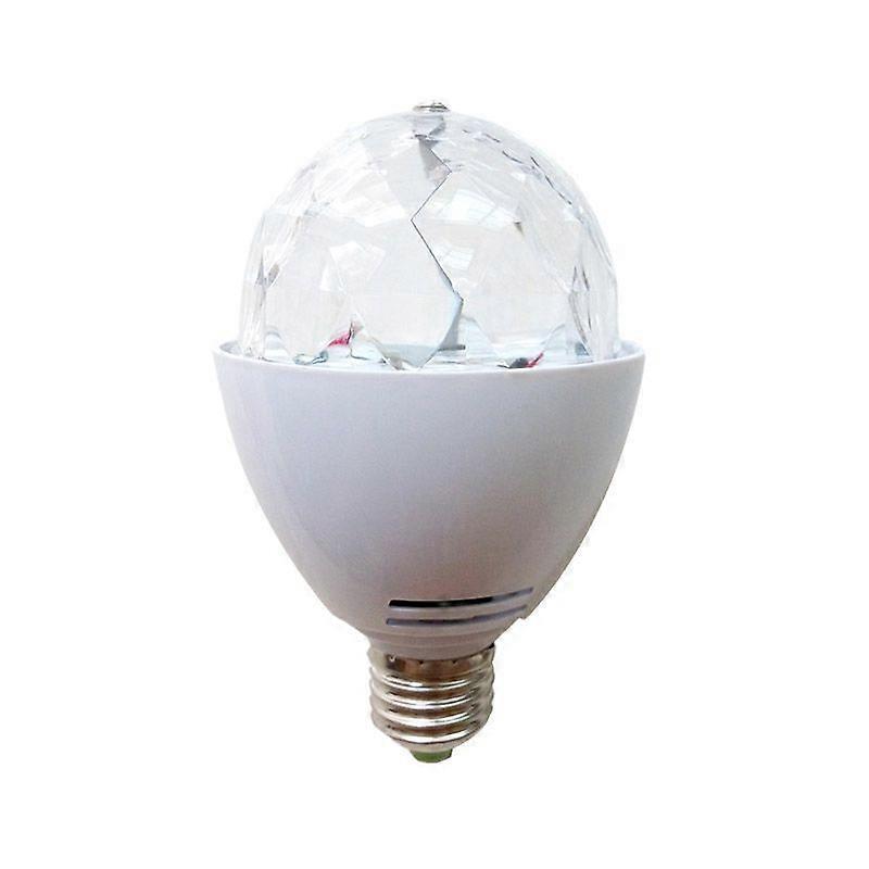 BR-Vie 220V LED Rotating Disco Ball Light Bulb USB Multicolor RGB for Disco, Karaoke, Party, Stage, 8 x 8 cm (White)