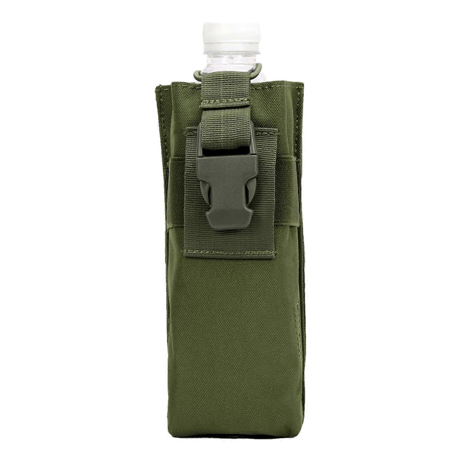 Water Bottle Pouch | Adjustable Carrier for Cycling and Running, Army Green Waist Bag for Water Bottles and Walkie Talkies