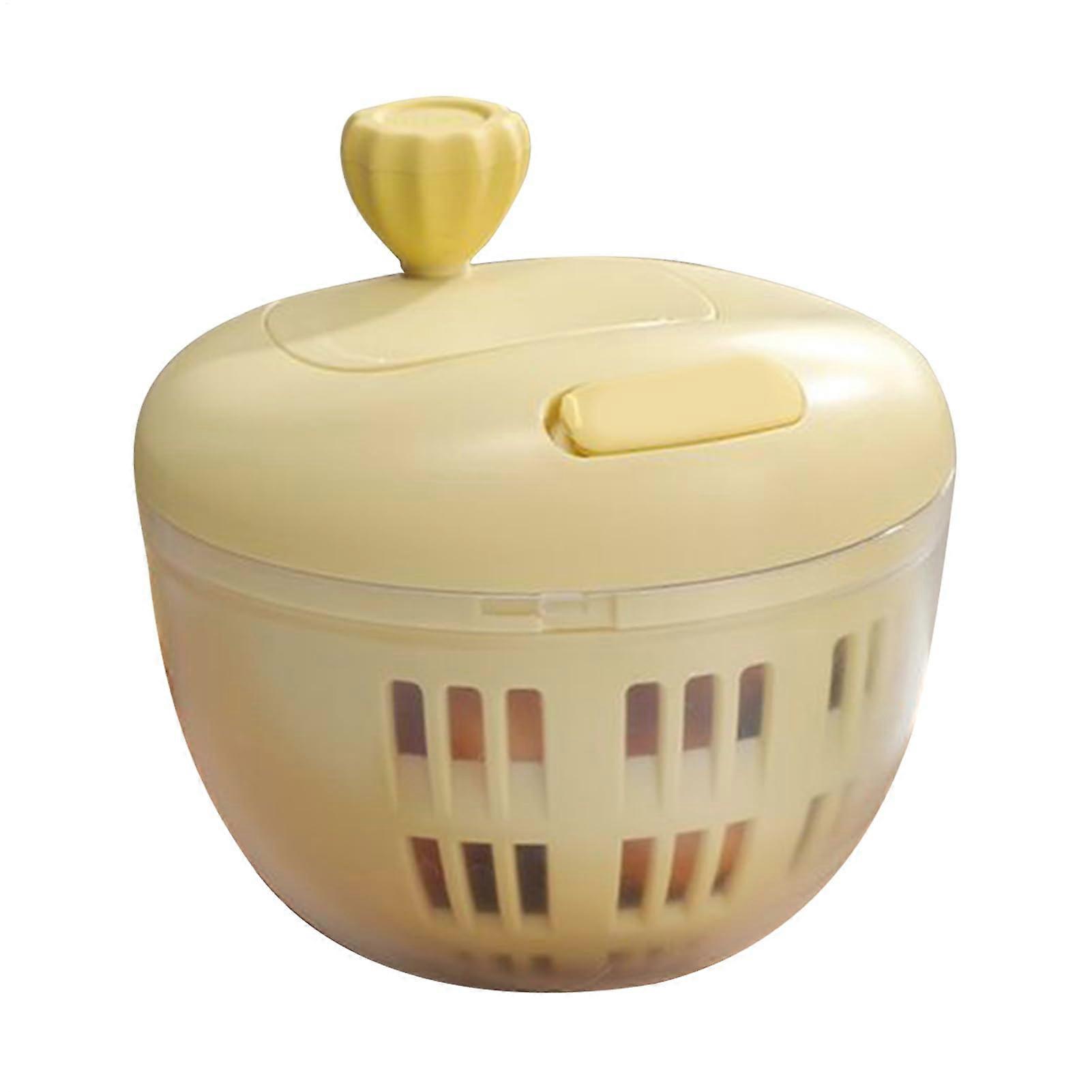 Salad Dryer 800ML with Non-Slip Base, Yellow Vegetable and Fruit Cleaner Colander for Efficient Outdoor Picnic and Camping Use