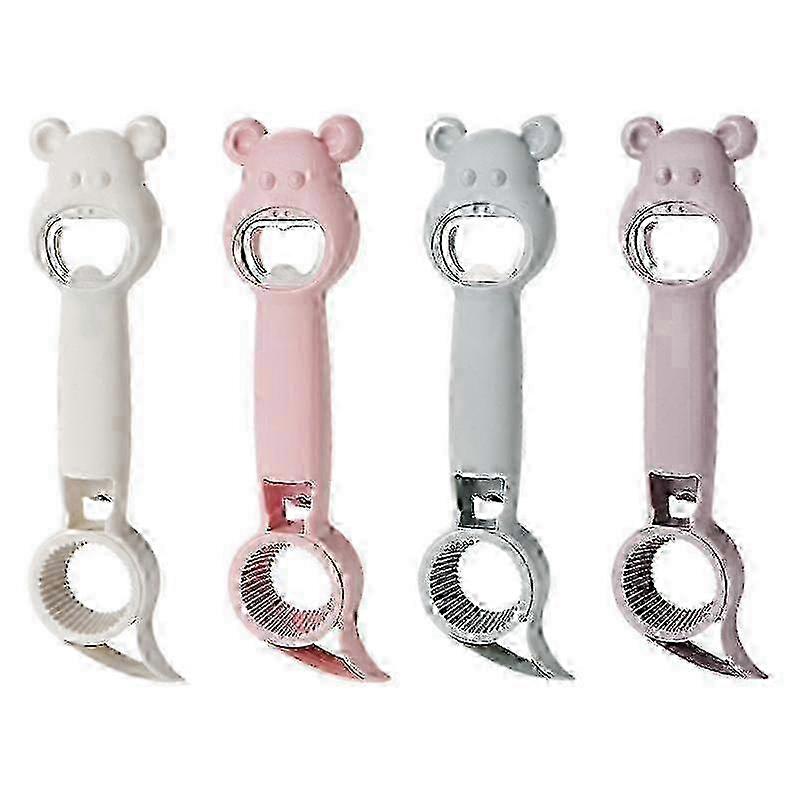 Bear-Shaped 4-in-1 Multi-Functional Jar and Bottle Opener Set for Kitchen & Home Use