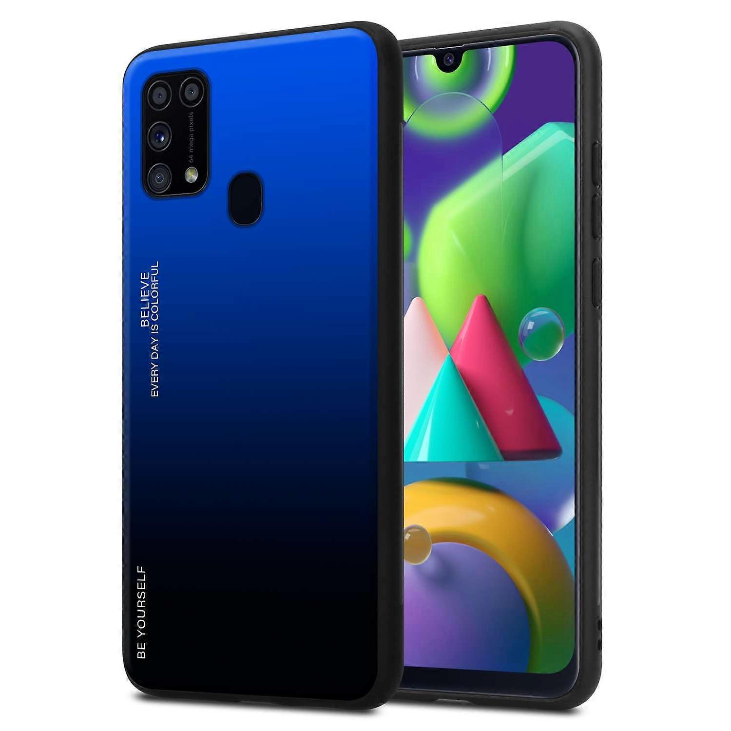 Samsung Galaxy M31 TPU Case - Back Cover with Protective Glass - Two-tone