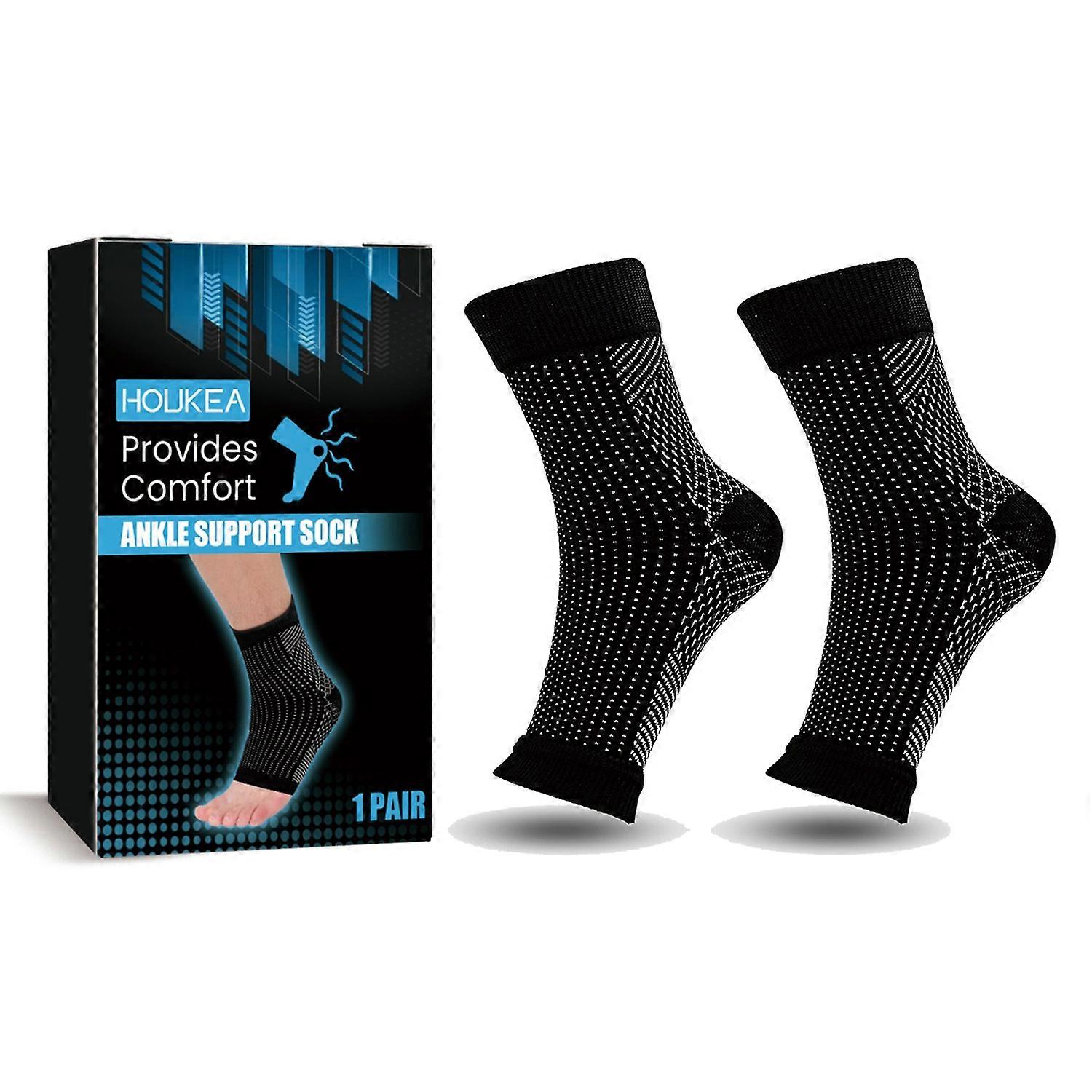1-6x HOUKEA HKA06-A046-1-BK1 1 Pair Plantar Support Socks Outdoor Sports Cycling Fitness Anti-Slip F