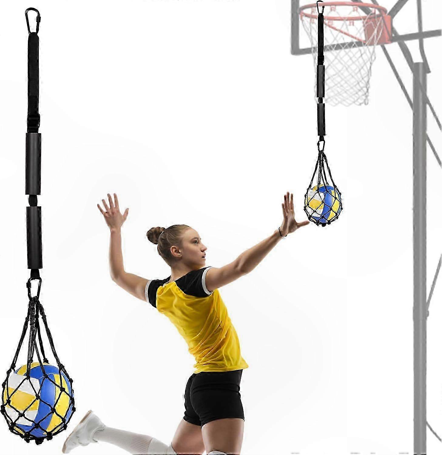 Adjustable Volleyball Spike Trainer for Impact and Jump Improvement, Enhances Arm Speed and Performance