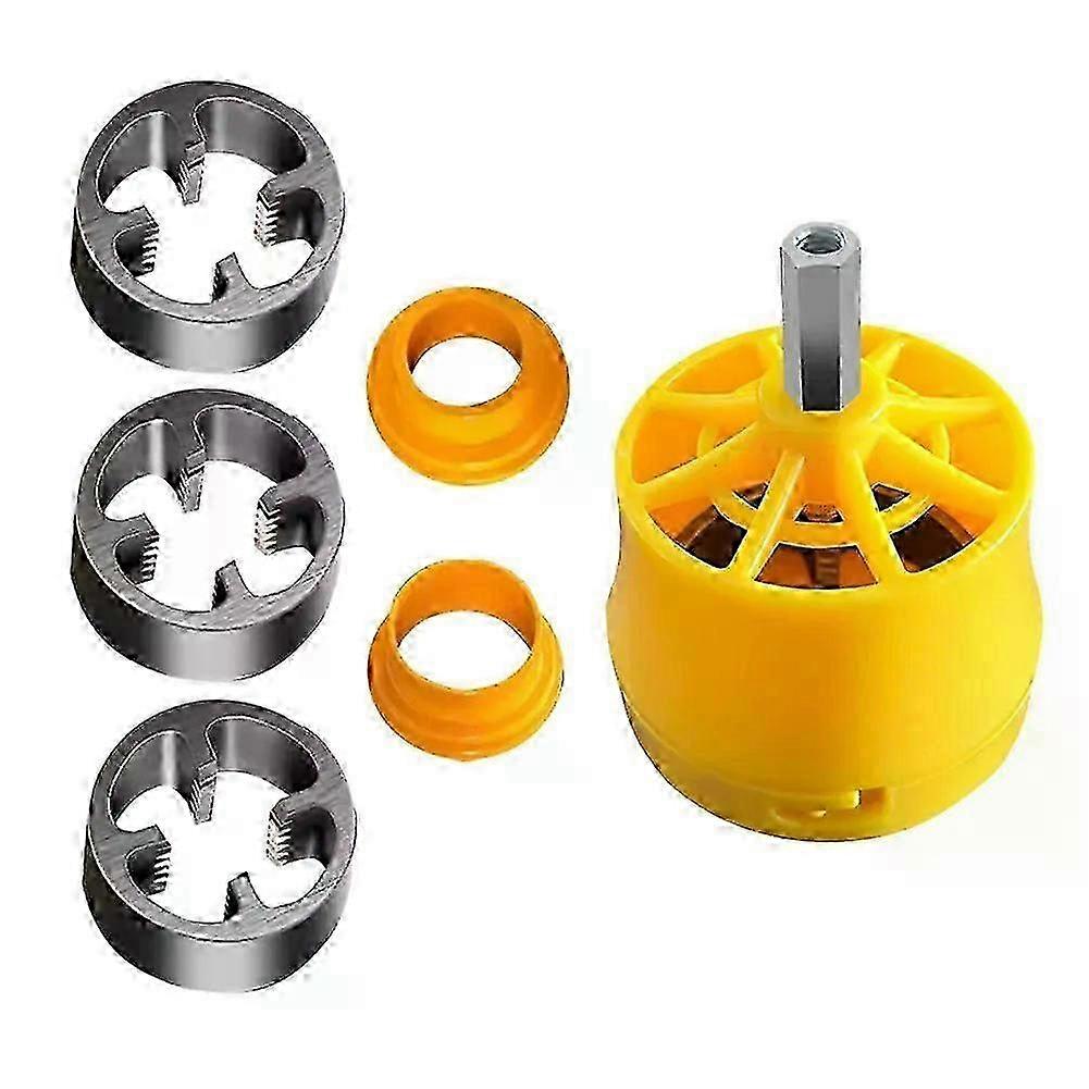 PVC Pipe Threader Kit With 1/2In 3/4 In 1 Inch Dies Plumbing Thread...