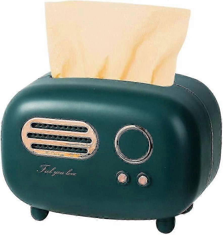 Retro Radio Modell Grønn Rektangulær Vev Boks, Praktisk & Stilig