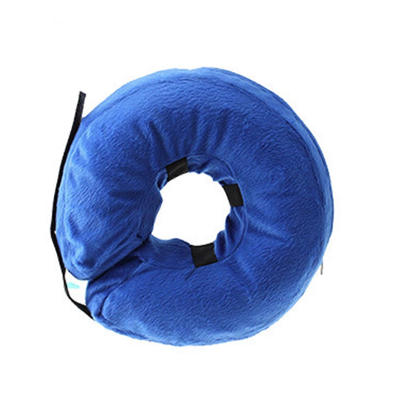 Inflatable Soft PVC Dog Neck Collar 38-50cm Recovery Cone Blue