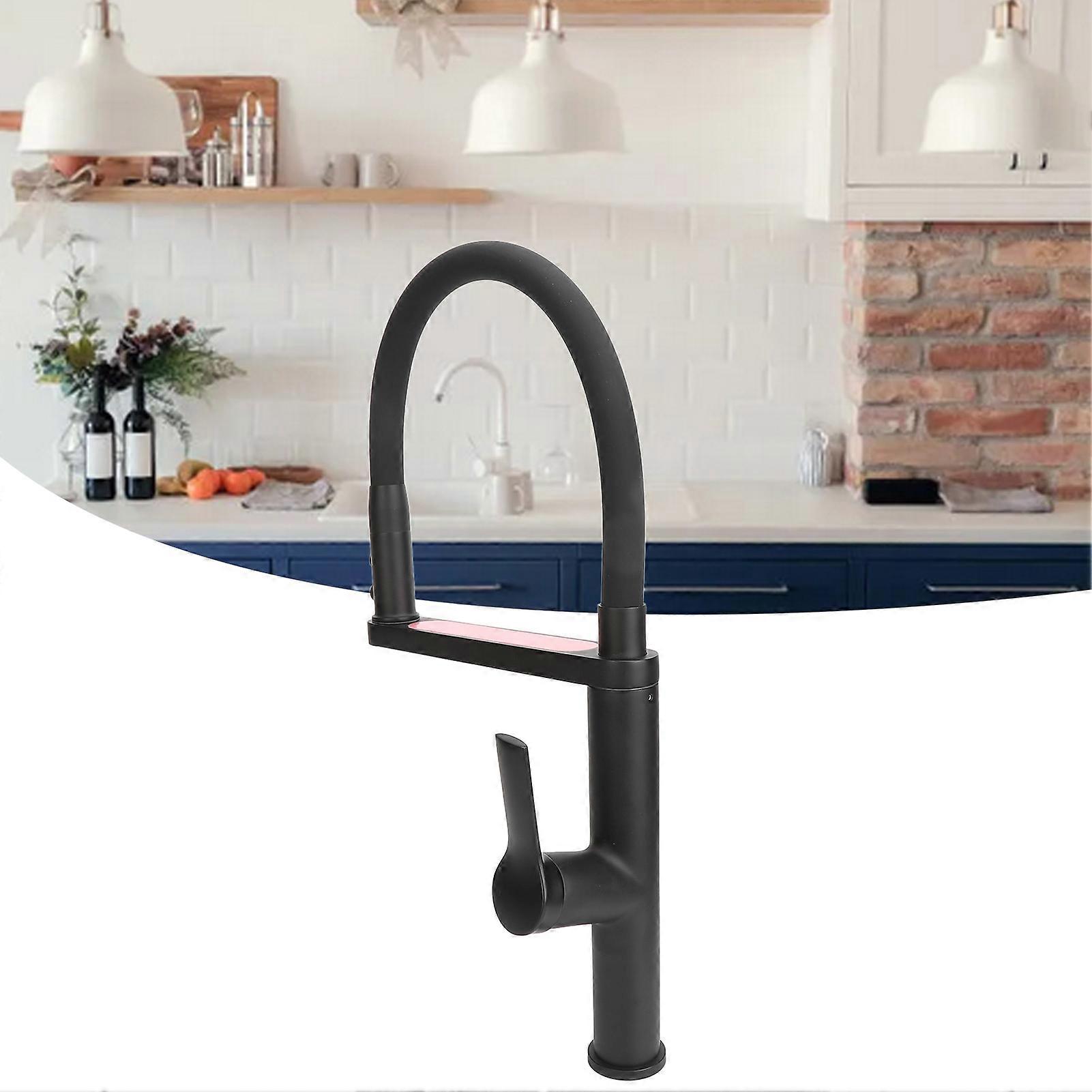 Brass Kitchen Sink Faucet 360° Rotating Pull Down Sprayer Cold Hot