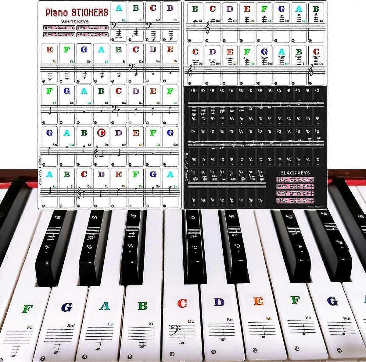 Detachable Piano Keyboard Sticker, 49/61/54/88 Keys Music Keyboard Sticker For Beginners To Learn Piano