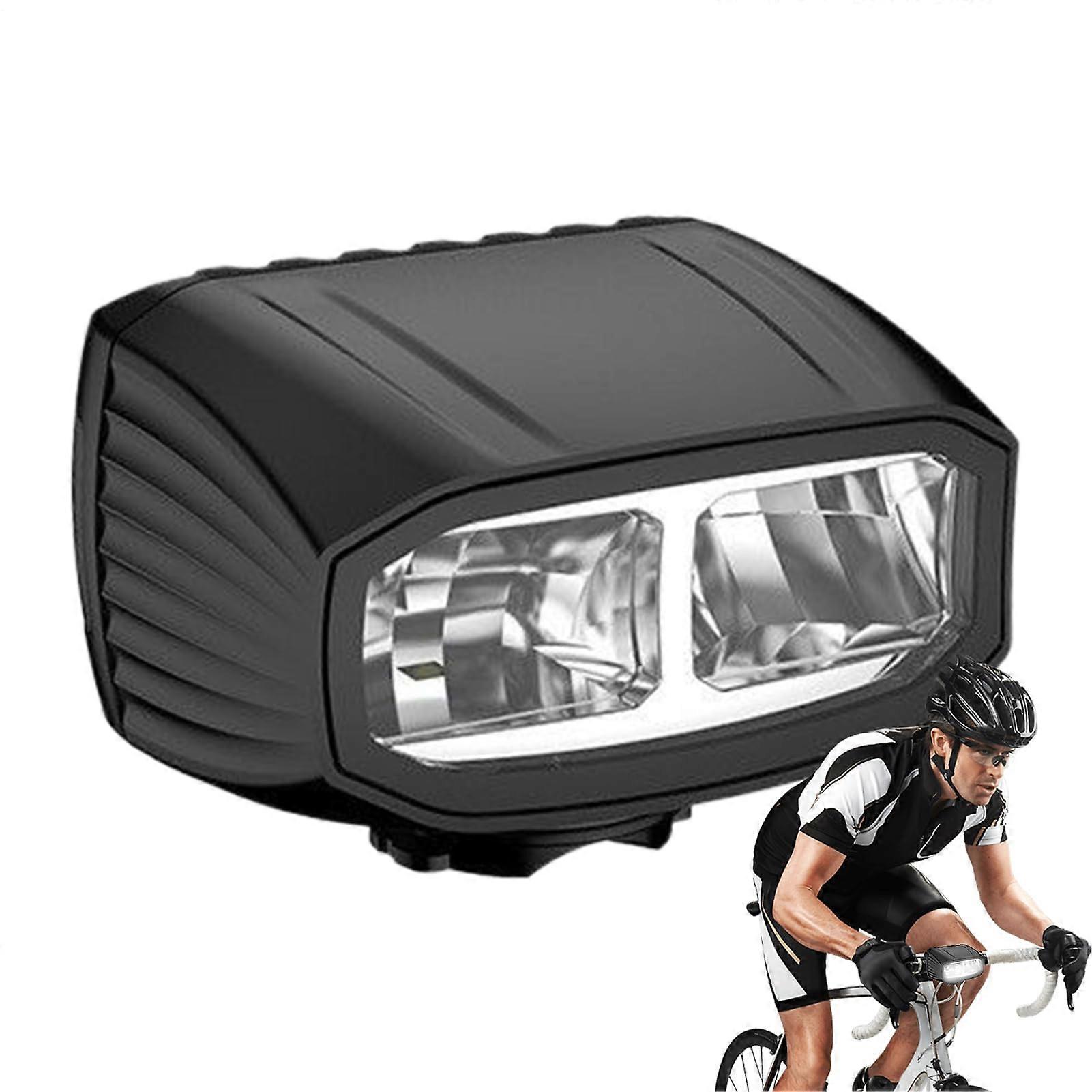 Bike Headlight Double Black Rechargeable Front Headlight Waterproof Headlamp 4 Modes High Low Beam For Bicycle