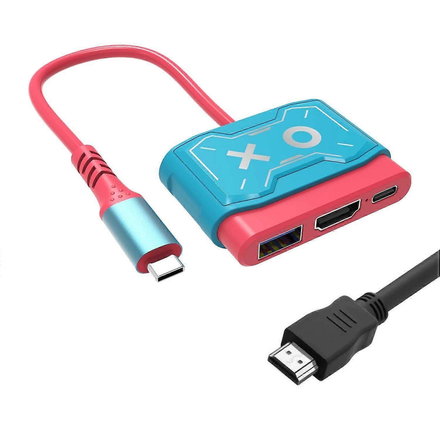 USB Type C to HDMI Adapter, 4K Resolution, Supports Nintendo Switch/Switch OLED, Laptop Compatible(Blue)