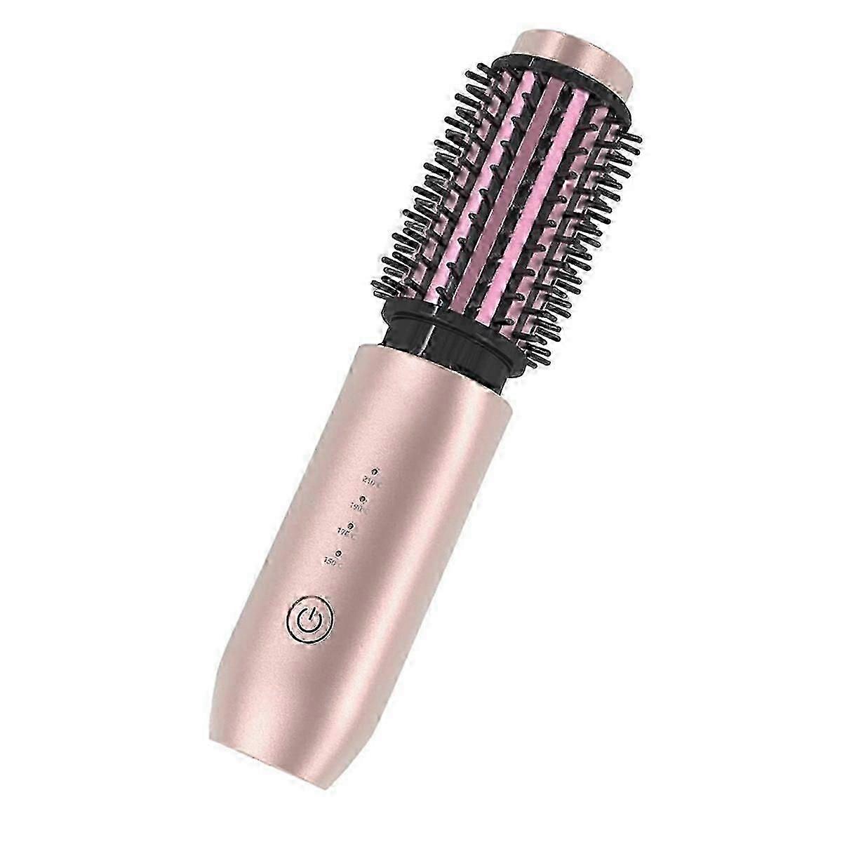 Cordless Hair Curling Iron Brush, Mini Travel Hot Straightener Comb,A