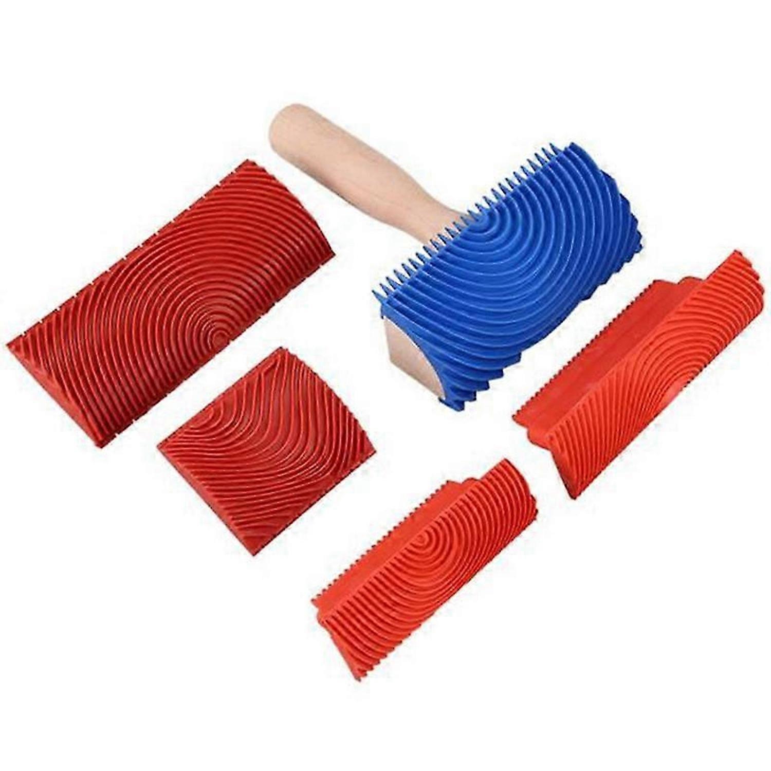 Wood Roller Texture Tool Solid Wood Look Room Decor DIY Tool