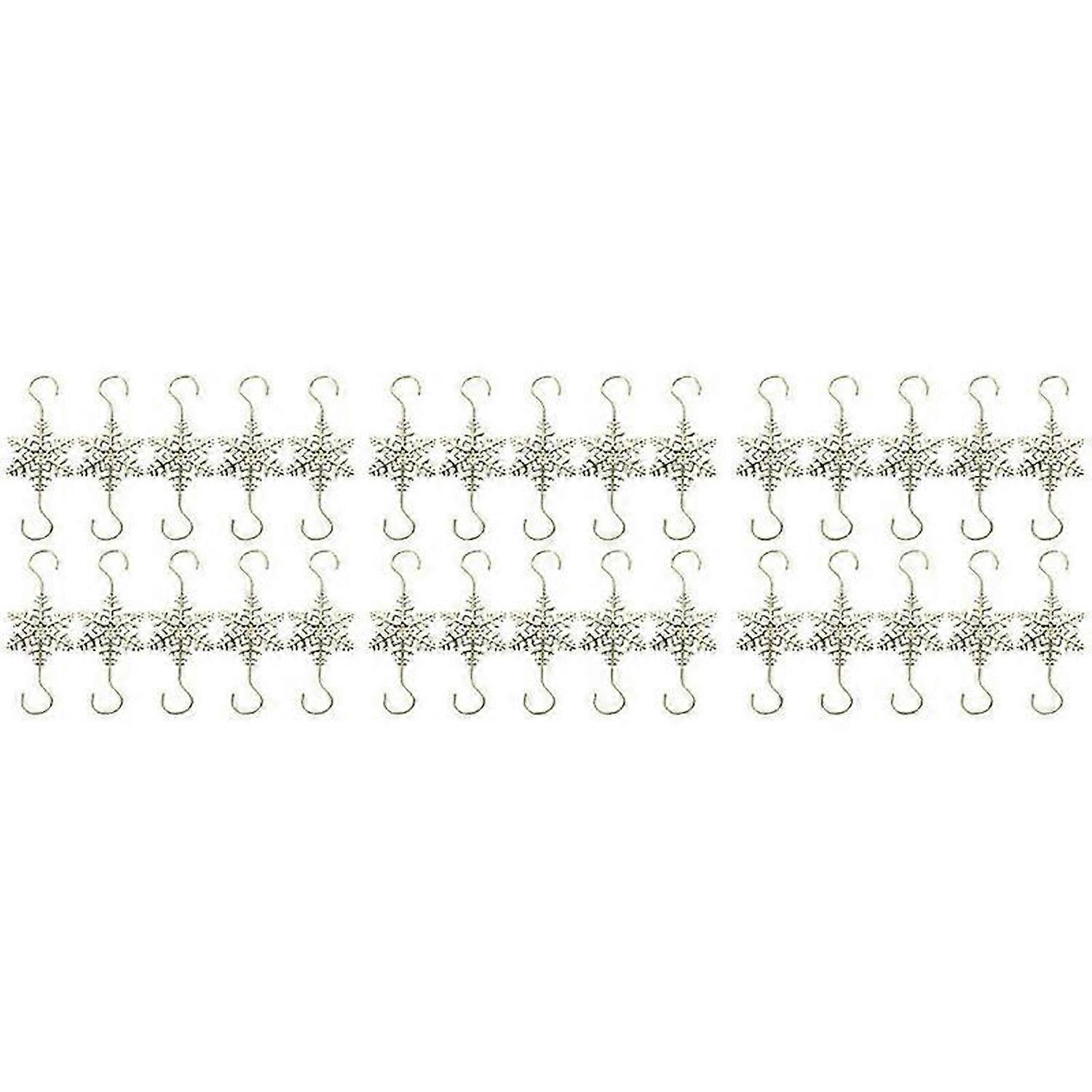 Desk Top Decor 30Pcs Snowflake Tree Ornament Hooks Gold