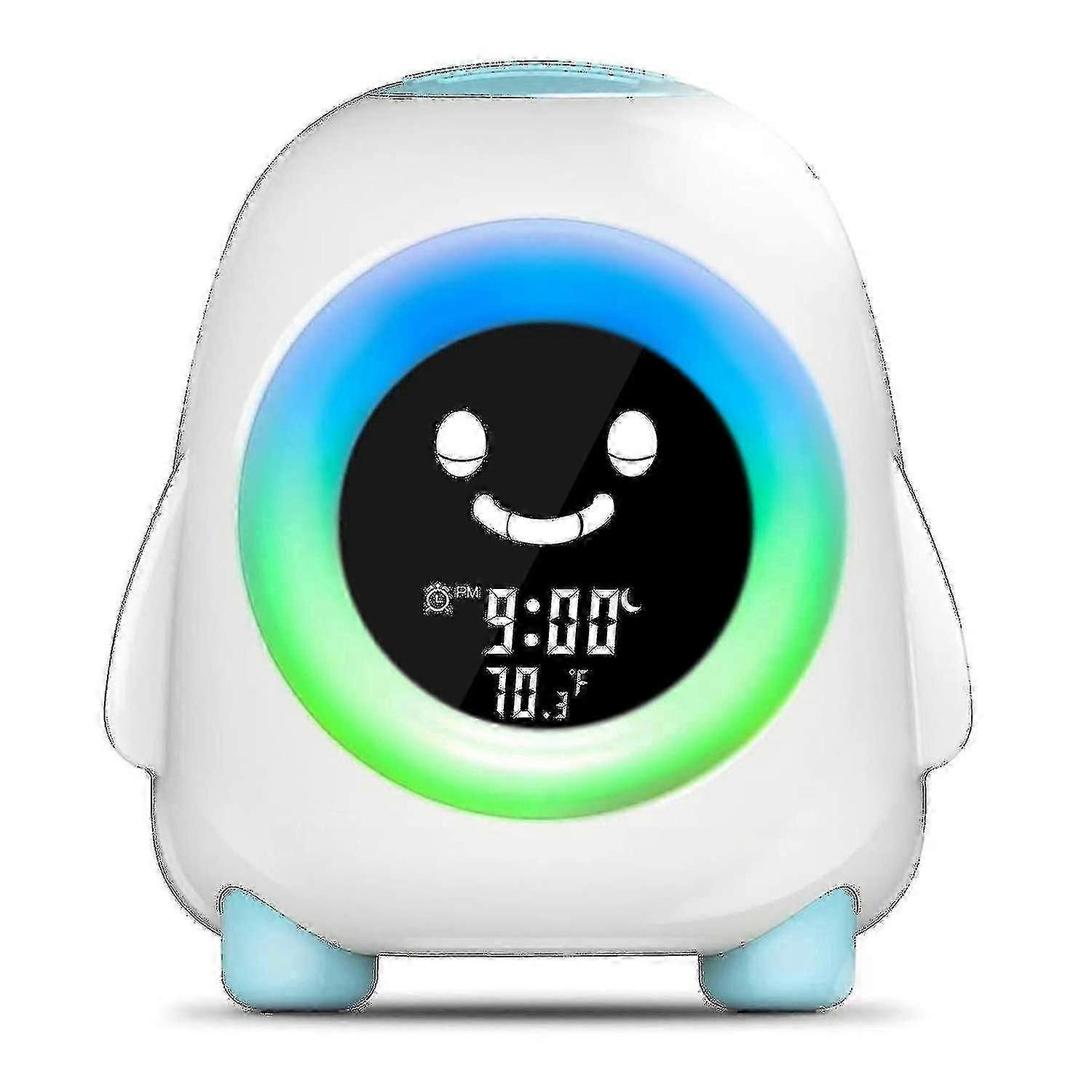 Children's Sleep Trainer Wake Up 5 Colors 5 Alarm Light Bedside Clock Temperature Boys Girls Qian