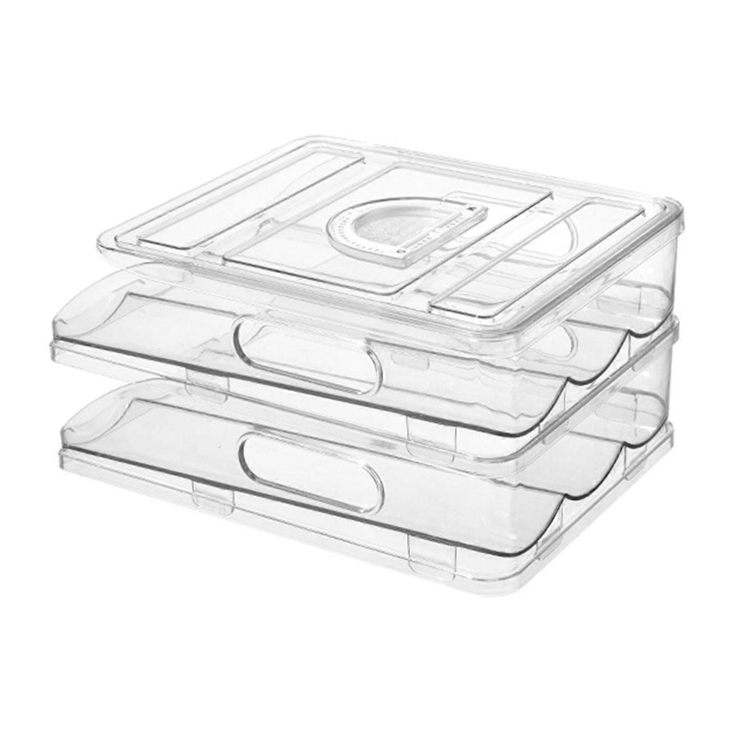 Automatic Rolling Egg Organizer Storage Box BPA-Free Non-Slip Design Easy to Clean Transparent