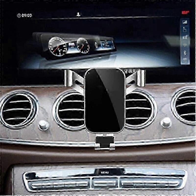 Car Mobile Phone Holder Air Outlet Mobile Phone Navigation Holder compatible with Mercedes-Benz E Class W213 2017 2018 2019-Silver