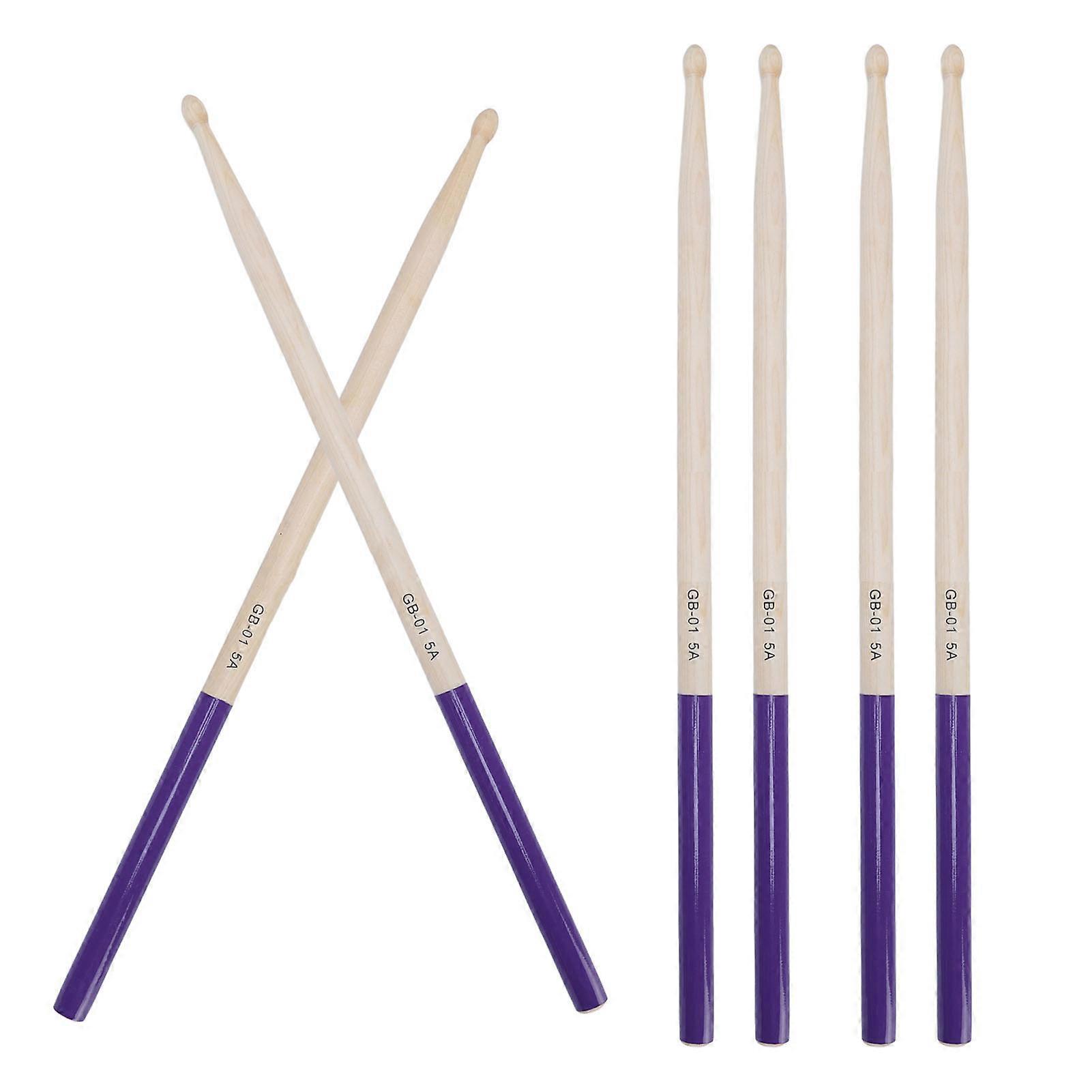 3 Pairs 5A Drumsticks Non Slip Handle Oval Tip Maple Wood Drum Sticks for Percussion Instrument