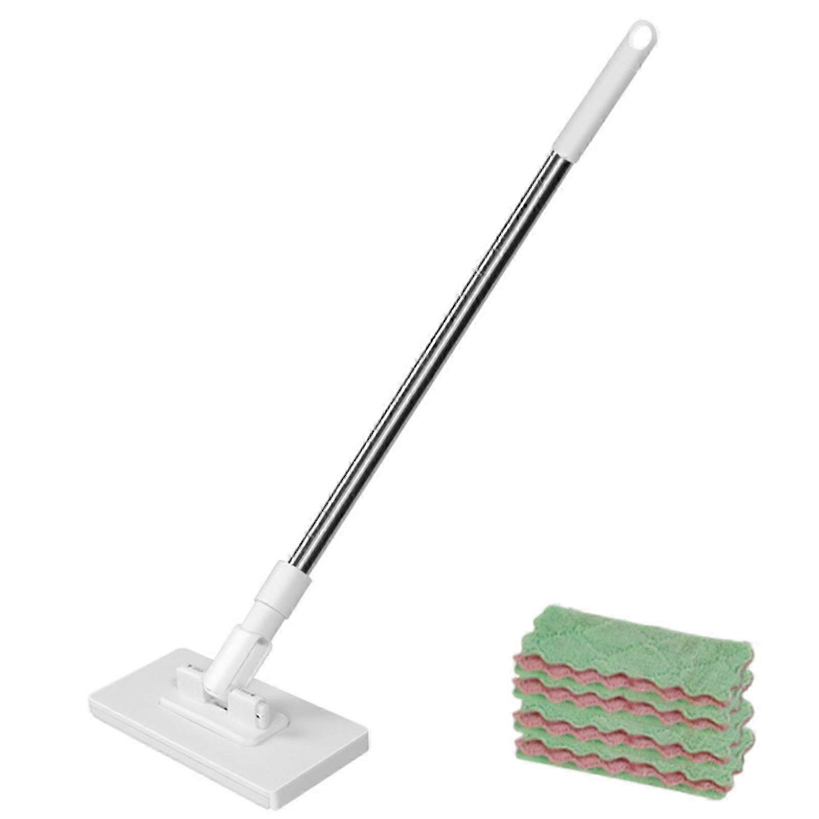 Automatic Cloth Changing Mini Mop, Hands-Free Dust Mop with Disposable Face Towel & 4 Reusable Cloths