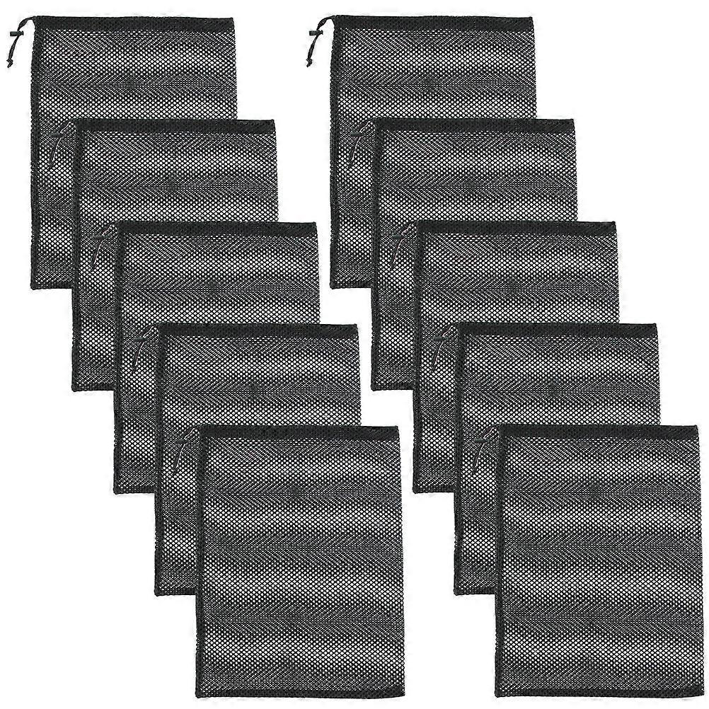 Small Net Bag Mesh Drawstring Bag for Laundry 10Pcs Breathable Polyester