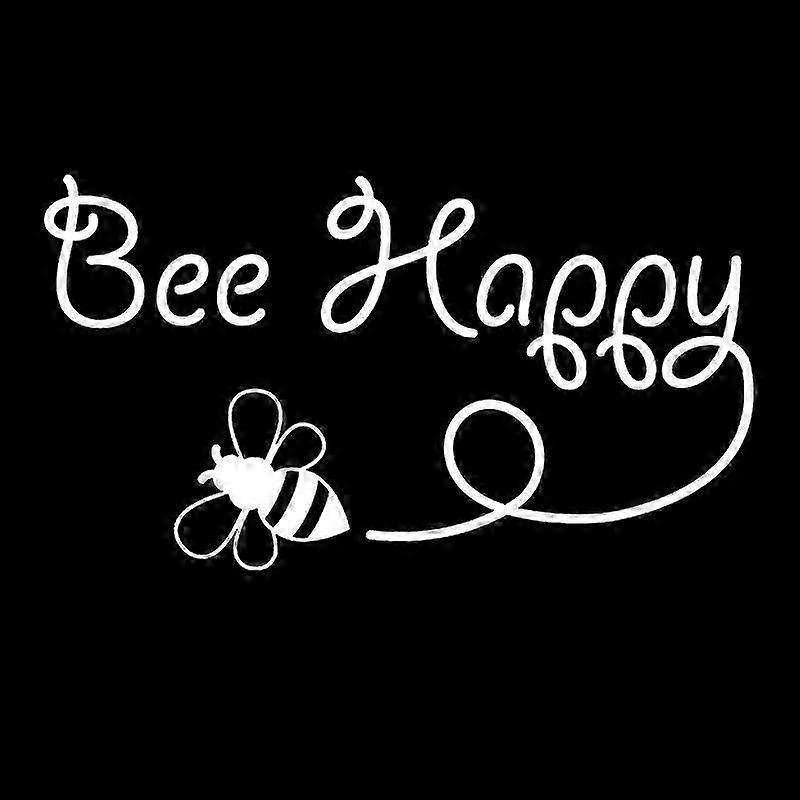 154cm*85cm Bee Happy Design Art Vinyl Car Sticker Inspirational Decal Black/silver For Daewoo Sticker