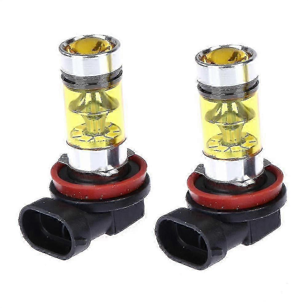2 X Led Lights 100w H8 H11 Yellow Fog Light 2828 20led Headlight Lamp