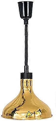 Heat Lamp Food Warmer Portable Telescopic Adjustable Chandelier for Buffet and Pizza, Gold Single Head Design