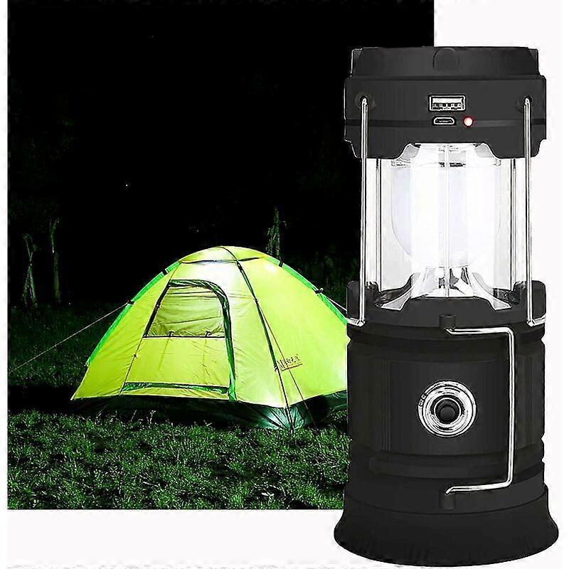 Solar/USB Rechargeable LED Lantern, ZVO Powerful Camping Lamp, 2 Modes Portable Garden Lantern, 360 Torch Hanging Lighting with Waterproof for Bivouac