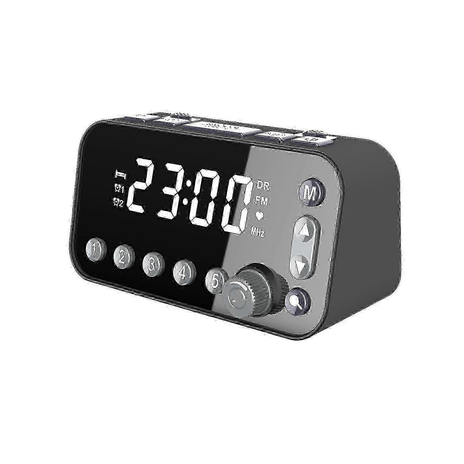 Digital Alarm Clock Radio with DAB/FM Radio, Dual USB Charging Ports & Adjustable Brightness