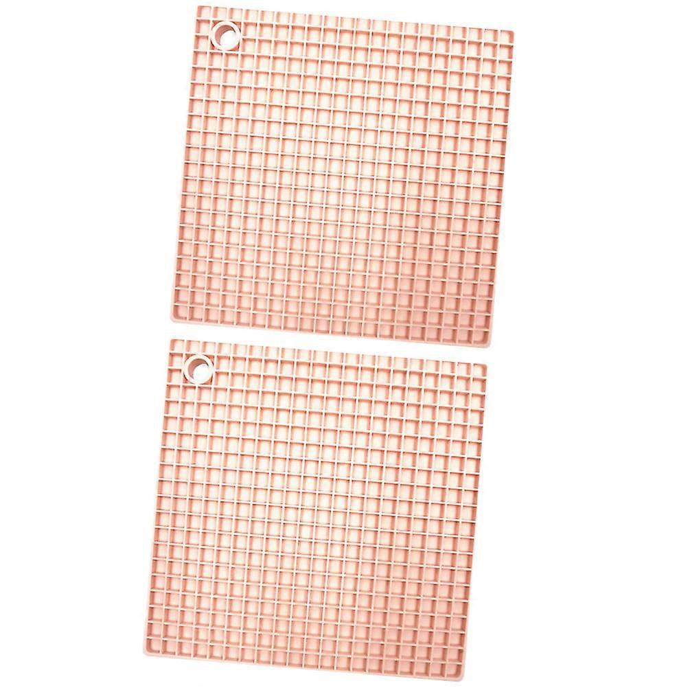 Silicone Table Placemats Heat Insulation Pad for Home Use 2Pcs Pink