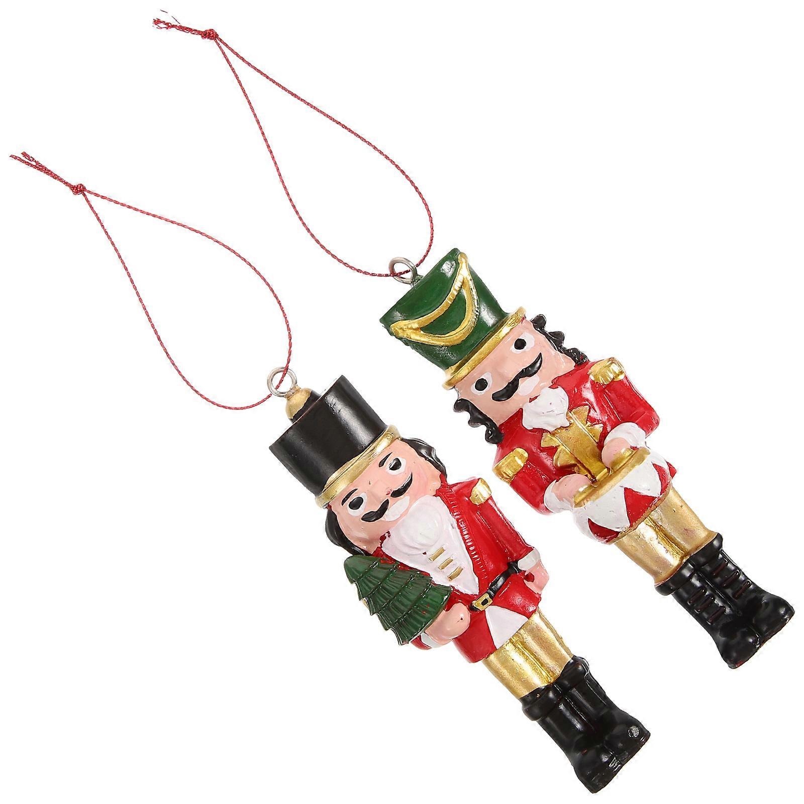 Small Resin Nutcracker Pendant for Decoration 8Pcs Hanging Ornaments